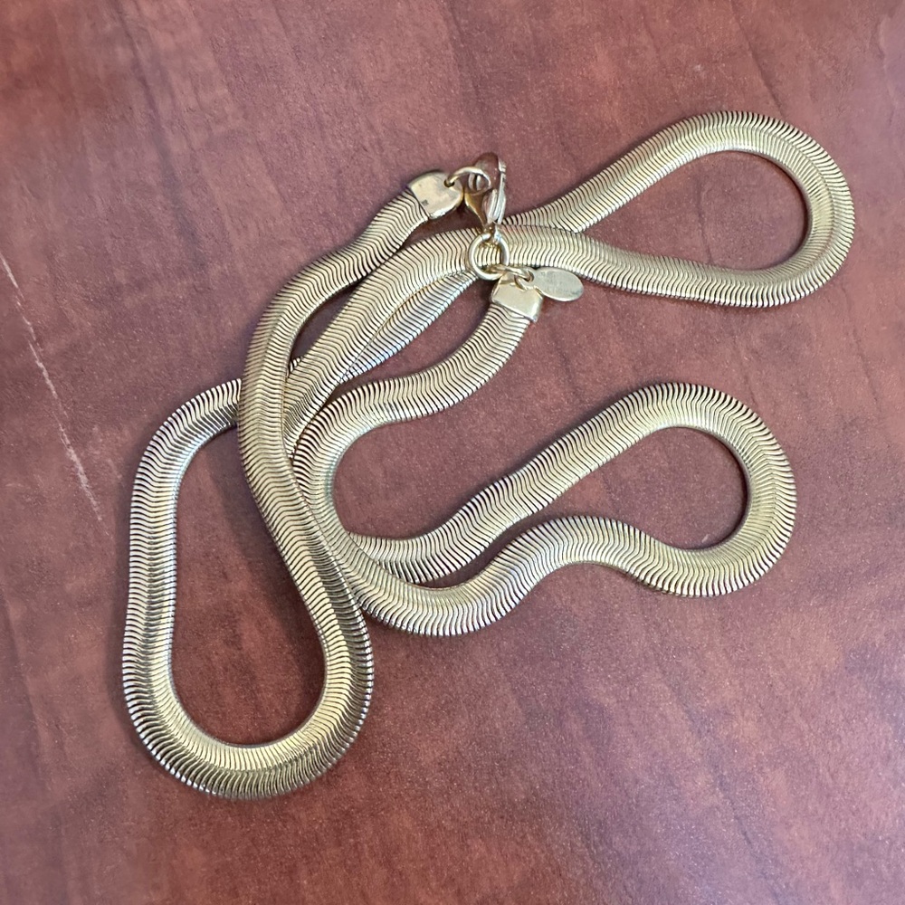 Gold Stainless Steel Necklace & Bracelet